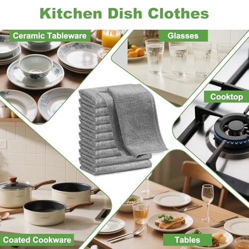 Jeymei Non-Scratch Wire Dishcloths - Multipurpose Cleaning Rags, 10-Pack
