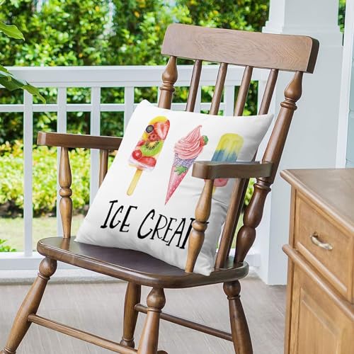 Mimkus 18x18 Inch Velvet Throw Pillow Covers, Set of 4 Ice Cream Blue