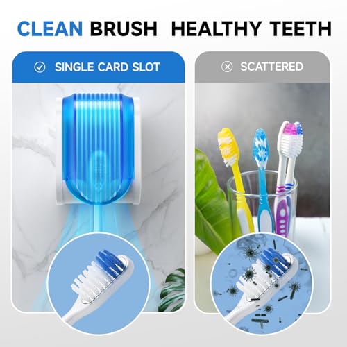 Wall-Mounted Toothbrush Holder with Cover - 3PCS Moisture-Proof Design