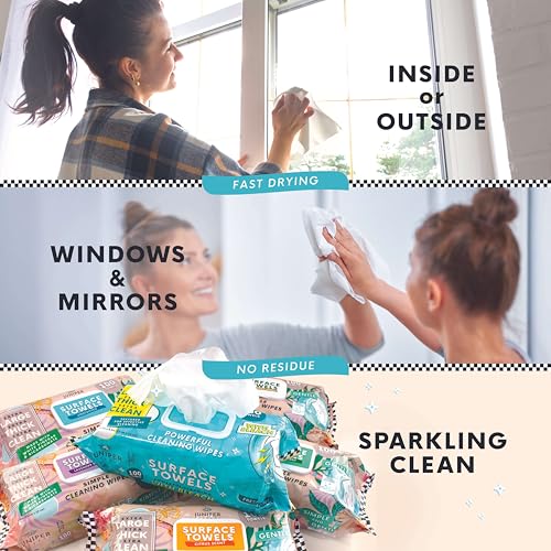 Juniper CLEAN Biodegradable All-Purpose Cleaning Wipes, Unscented, 100 Count