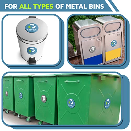 Chinco 8 Pcs Trash and Recycling Magnets for Cans - 3 Inch