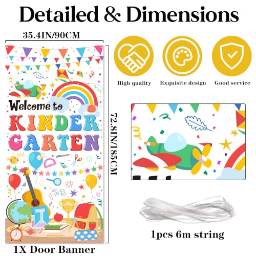 Welcome to Kindergarten Door Banner - White First Day of School Decoration