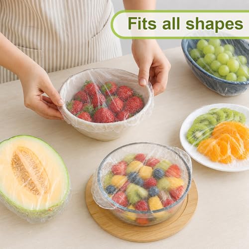 300PCS Reusable Bowl Covers - BPA-Free Elastic Food Wraps