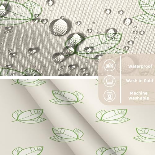 Yeele Minimalist Green Leaf Shower Curtain - Waterproof 36x72 Inch