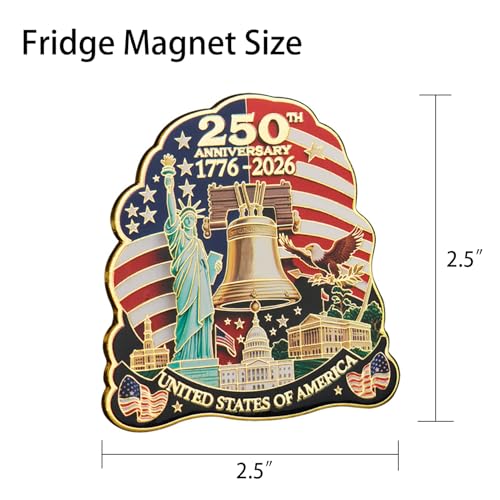 250th Anniversary USA Fridge Magnet - Statue of Liberty & Eagle