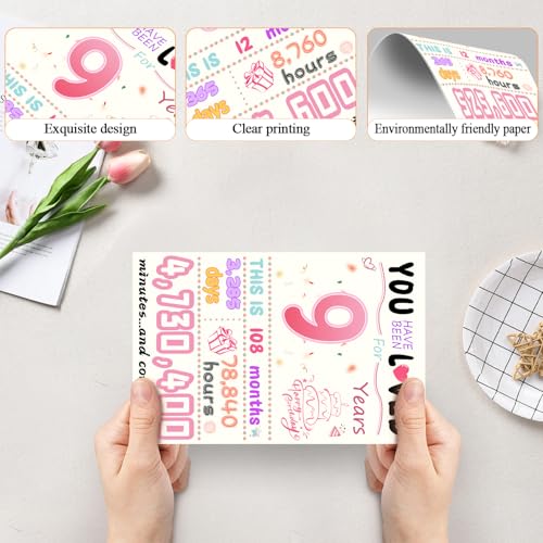 9th Birthday Card for Girls - Funny 9 Year Old Birthday Gift