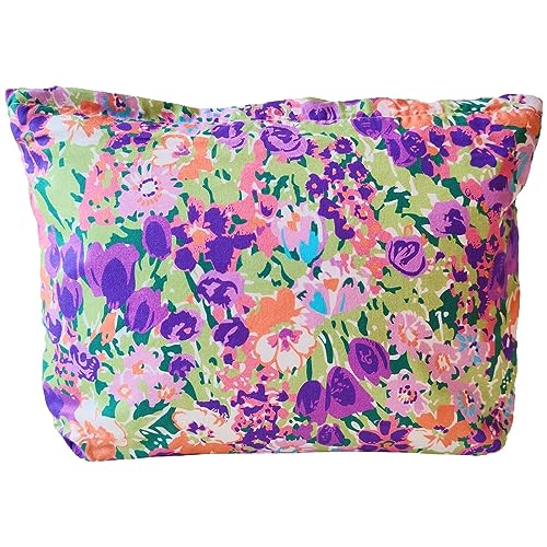 Floral Canvas Makeup Bag & Toiletry Organizer for Women