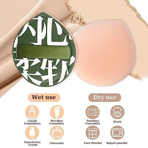 Mozeat Lens Large Makeup Sponges 2 Pcs Teardrop Cushion Powder Puffs
