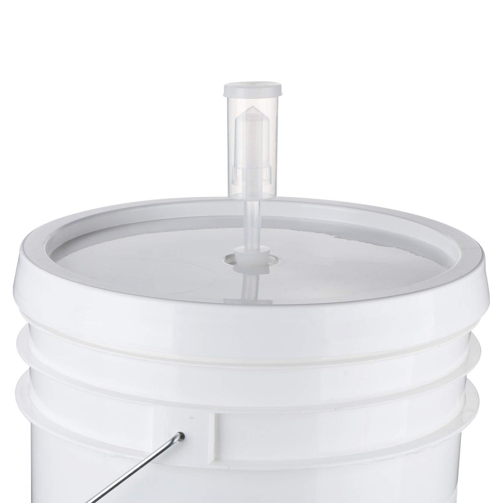 U.S. Solid 2-Pack Plastic Fermenter - 6.5 Gallon Food-Grade Fermenting Bucket Homebrewing Fermentor with Spigot and Airlock