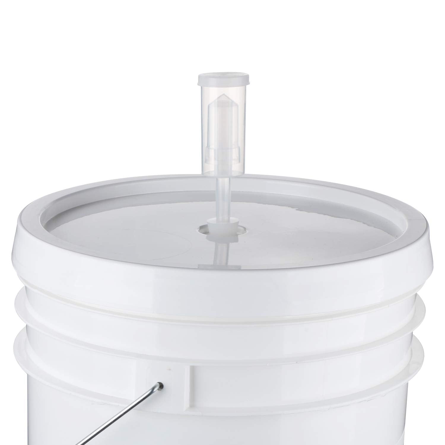U.S. Solid 2-Pack Plastic Fermenter - 6.5 Gallon Food-Grade Fermenting Bucket Homebrewing Fermentor with Spigot and Airlock