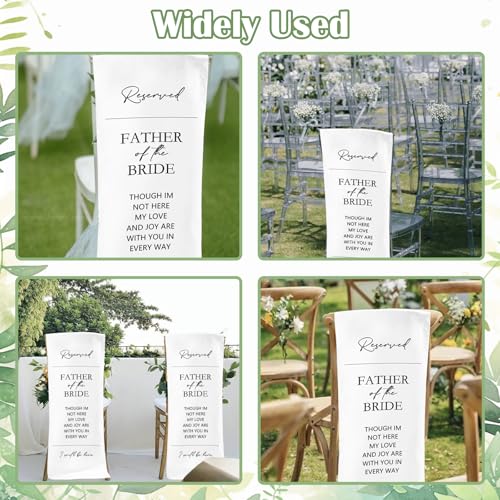 White Wedding Reserved Sign for Chairs - Premium Fabric Decoration