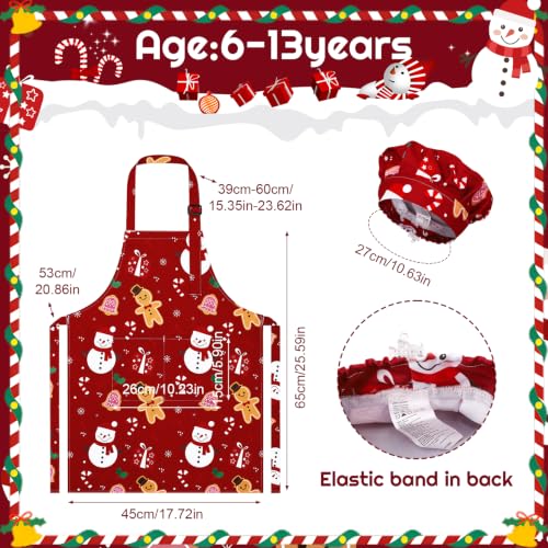 Christmas Kids & Family Chef Apron & Hat Set - Holiday Festive Outfit