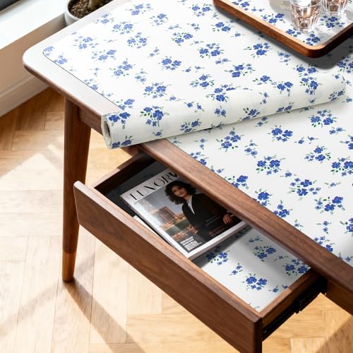 RAY STAR Floral Shelf Liner, 12" x 120" Non-Adhesive PVC Drawer Liner