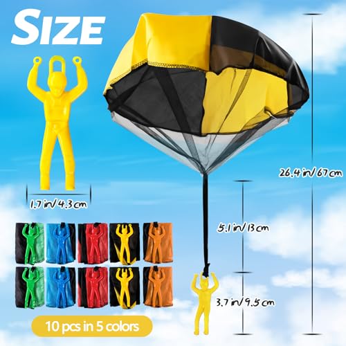 10 Pack Tangle-Free Parachute Toys for Kids - Indoor & Outdoor Fun