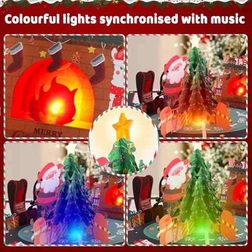 Musical Christmas Card with Lights & Music - Interactive Holiday Greeting Card
