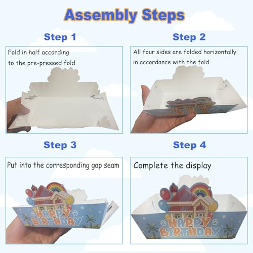 24 Cartoon Blue Dog Disposable Paper Food Trays for Parties