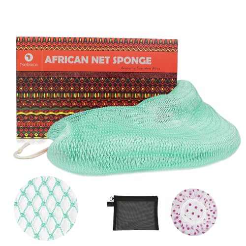 Authentic African Exfoliating Net Sponge with Handles - Light Green