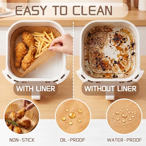 Jofuler 8-Inch Disposable Air Fryer Liners 125 Pcs for 5-8 QT Square Basket