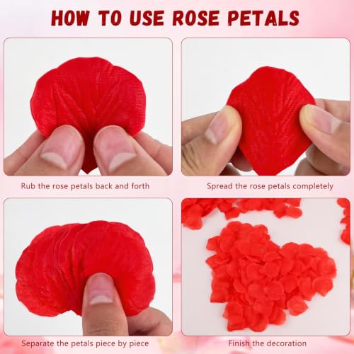 3000 Red Rose Petals - Premium Non-Woven Fabric for Weddings & Decor