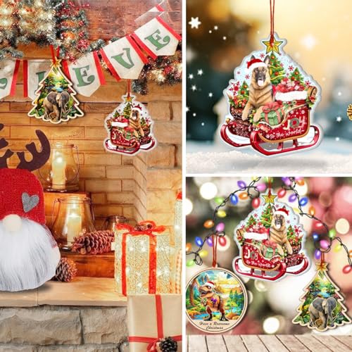 German Shepherd Christmas Ornament - Double-Sided Aluminum Holiday Decor
