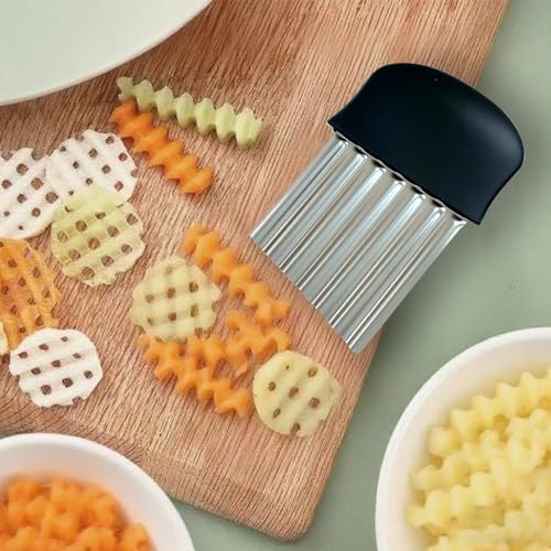 Zorveiio 2-Pack Crinkle Cutter - Stainless Steel Vegetable Slicer