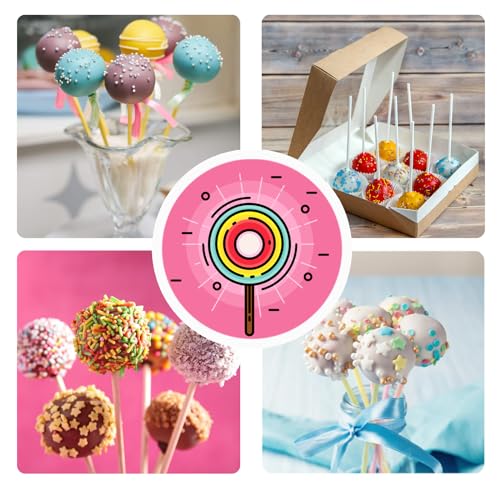 Colorful Cake Pop Sticks and Wrappers Kit - 300 PCS Set