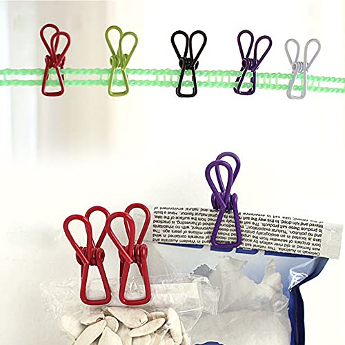 50 Pack Vinyl-Coated Steel Utility Clips for Laundry & Crafts
