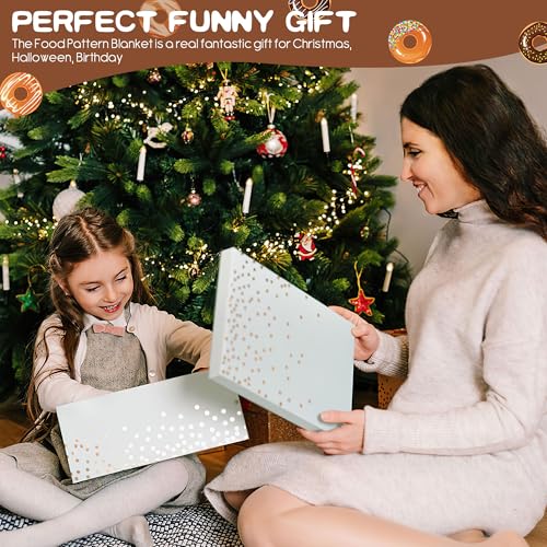 SeaRoomy 71in Chocolate Donut Blanket - Funny Food Throw Blanket for Adults