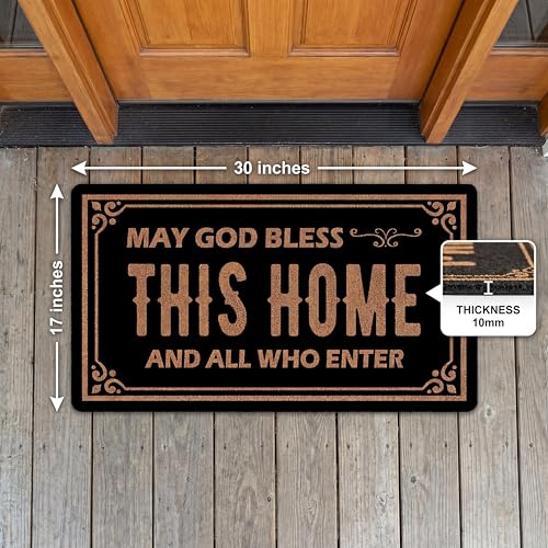 Funny Welcome Door Mat | Durable Indoor/Outdoor Rubber Doormat 30"x17"