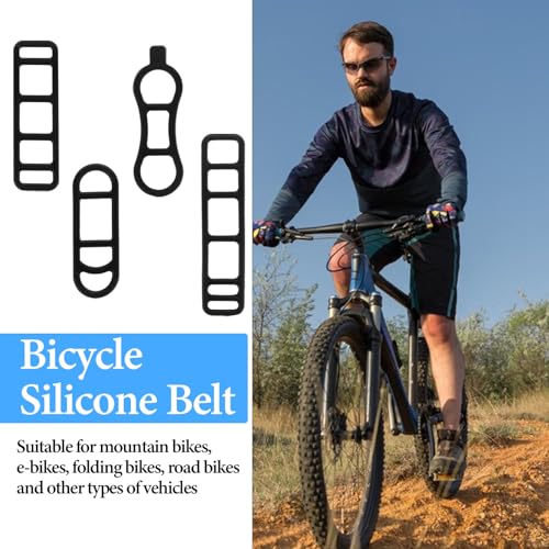 40Pcs Bicycle Light Silicone Straps Bike Silicone Mount Band with Hooks Rubber Light Strap Replacement Strap Black Handlebar Bands for Most Bicycle Lights Sets