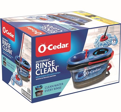 O-Cedar RinseClean Spin Mop & Bucket System | Clean with Water | Removes 99% of Bacteria