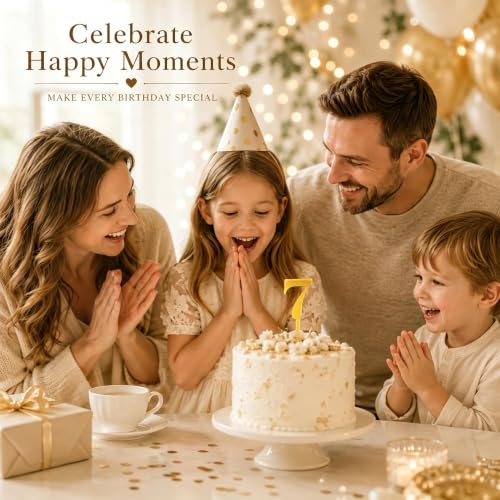 Personalized Gold Acrylic Number Cake Toppers Set (0-9)