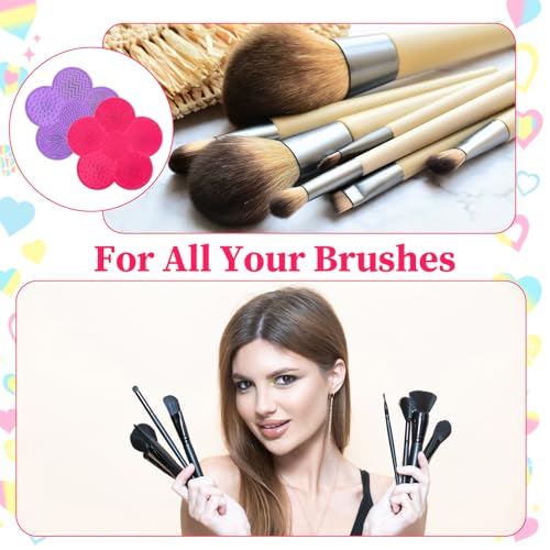 Silicone Makeup Brush Cleaner Mat 2-Pack Floral Suction Cup