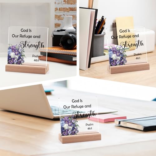 Inspirational Bible Verse Acrylic Desk Decor with Stand