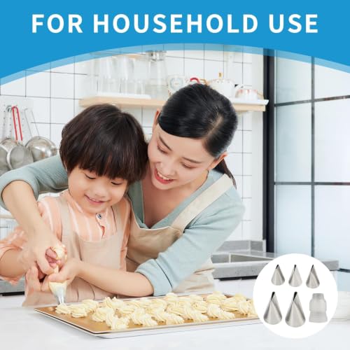 6-Piece Flower Piping Tips Set with Coupler for Cake Decorating