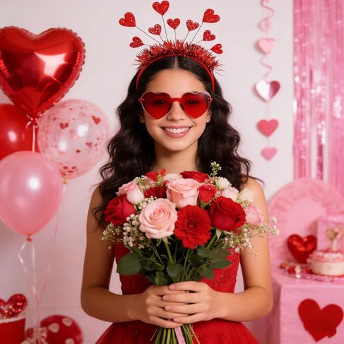 Valentine Heart Headband and Sunglasses Party Set