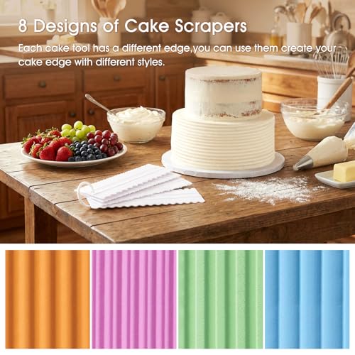 4-Piece Plastic Cake Scraper Set for Smooth Icing & Decoration