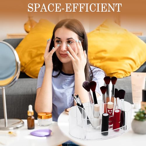 Acrylic Makeup Organizer - 9" x 5" Space-Saving Cosmetic Holder