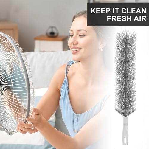 Yuanchu Gray 2-Pack Bendable Fan & Vent Cleaning Brushes Microfiber Dusters