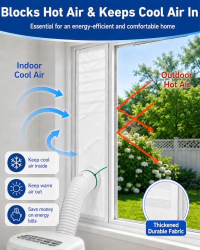 COVERTIFY Portable AC Window Seal Kit, Cut-to-Fit Heat-Insulating Vent Kit