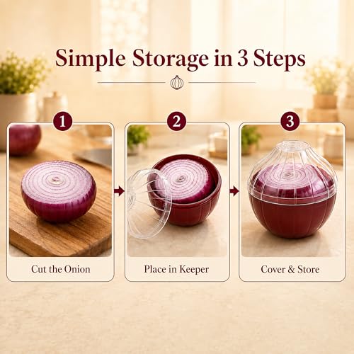 Onion Keeper Container - Reusable Storage for Fresh Onions