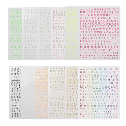 CIZITBE 12 Sheets Letter Nail Art Stickers Self-Adhesive Alphabet Decals