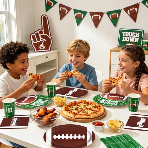 48-Piece Football Party Plates and Napkins Set for Game Day Birthday
