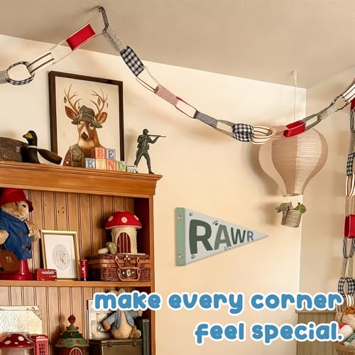 Dinosaur Felt Pennant Wall Decor - Rawr Kids Room Banner