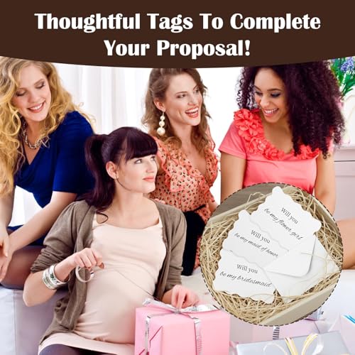 Bridesmaid Proposal Cards Set with Envelopes - White Wave Cut