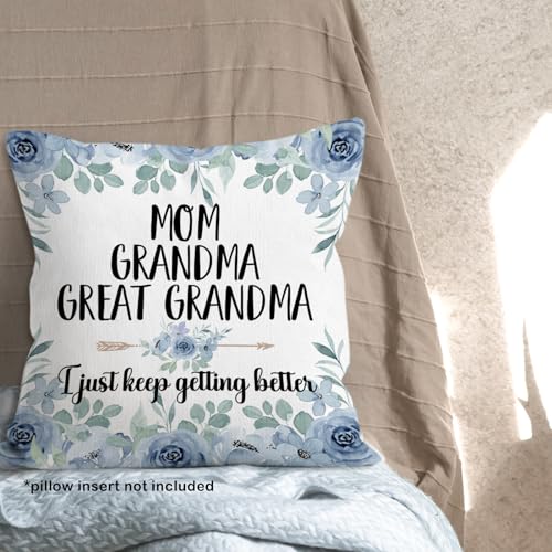 Great Grandma-2 Floral Throw Pillow Cover 18x18 - Family Gift Decor