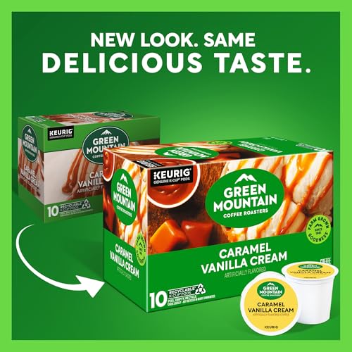 Green Mountain Coffee Roasters Caramel Vanilla Cream K-Cup Pods - 60 Count (Pack of 6) Light Roast Coffee