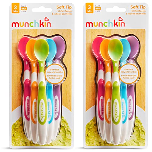 Munchkin Soft Tip Baby Spoons - 12 Pack, BPA Free, Colorful