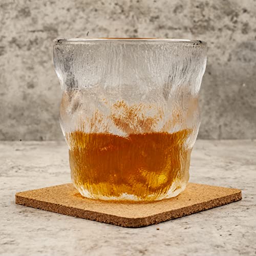 2-Pack Absorbent Cork Coasters - Non-Slip Square 3.9-Inch for Drinks