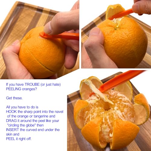 3-Pack Citrus Peeler Tools for Oranges, Lemons & Mandarins